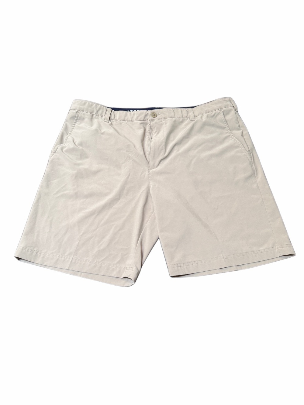 Izod Men's Flat Front Shorts in Light Beige